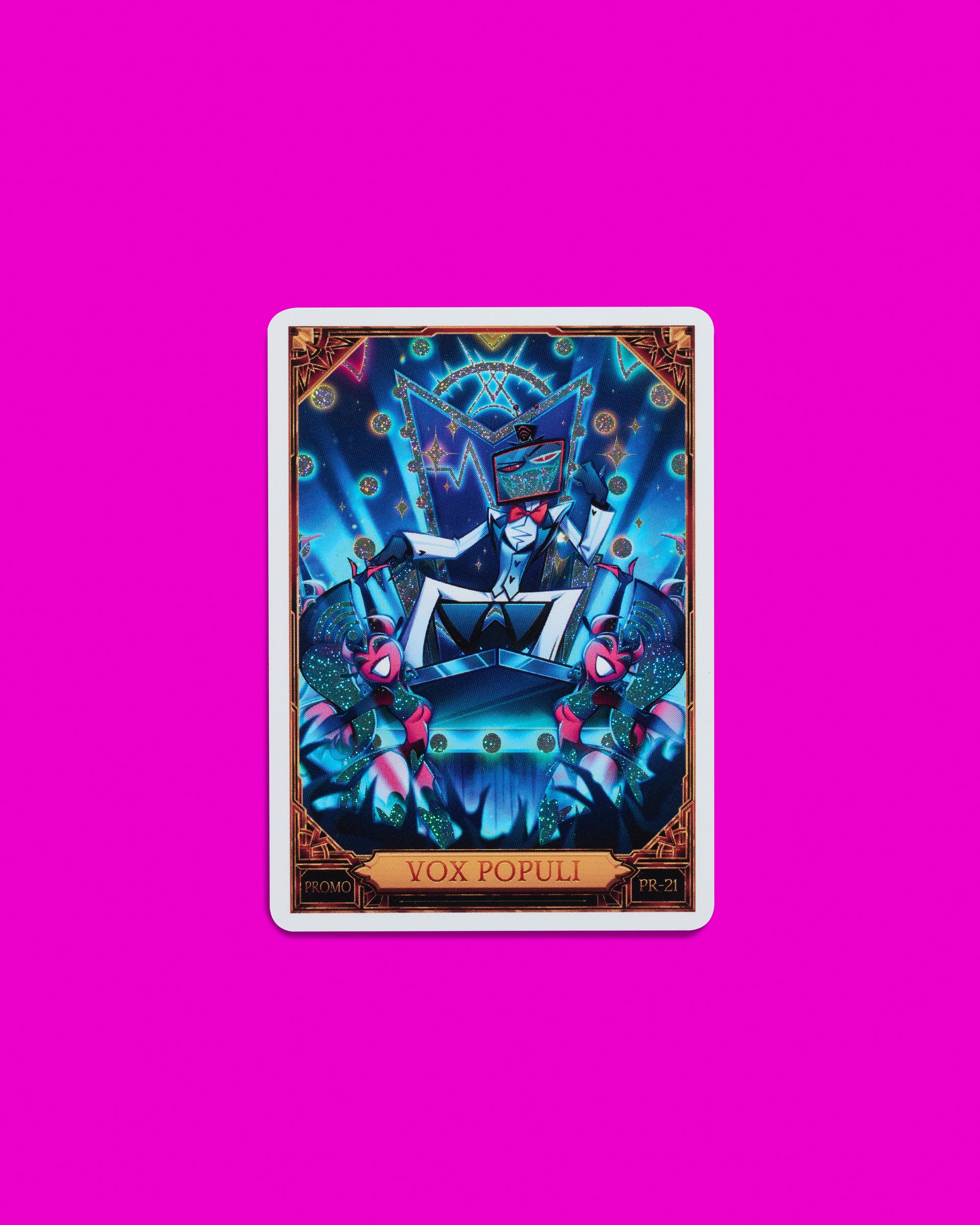 Hazbin Hotel Trading Cards Vox Populi Cracked Ice Promo Card (PR