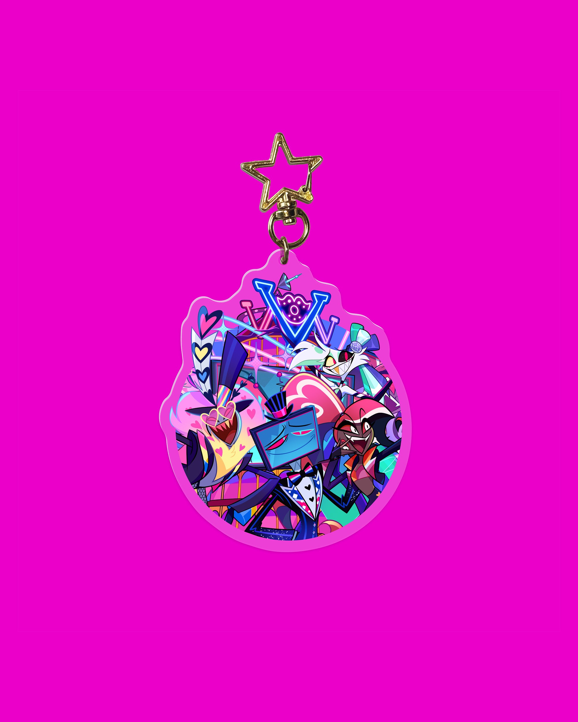 Pride 2026 The Vees Keychain | Hazbin Hotel