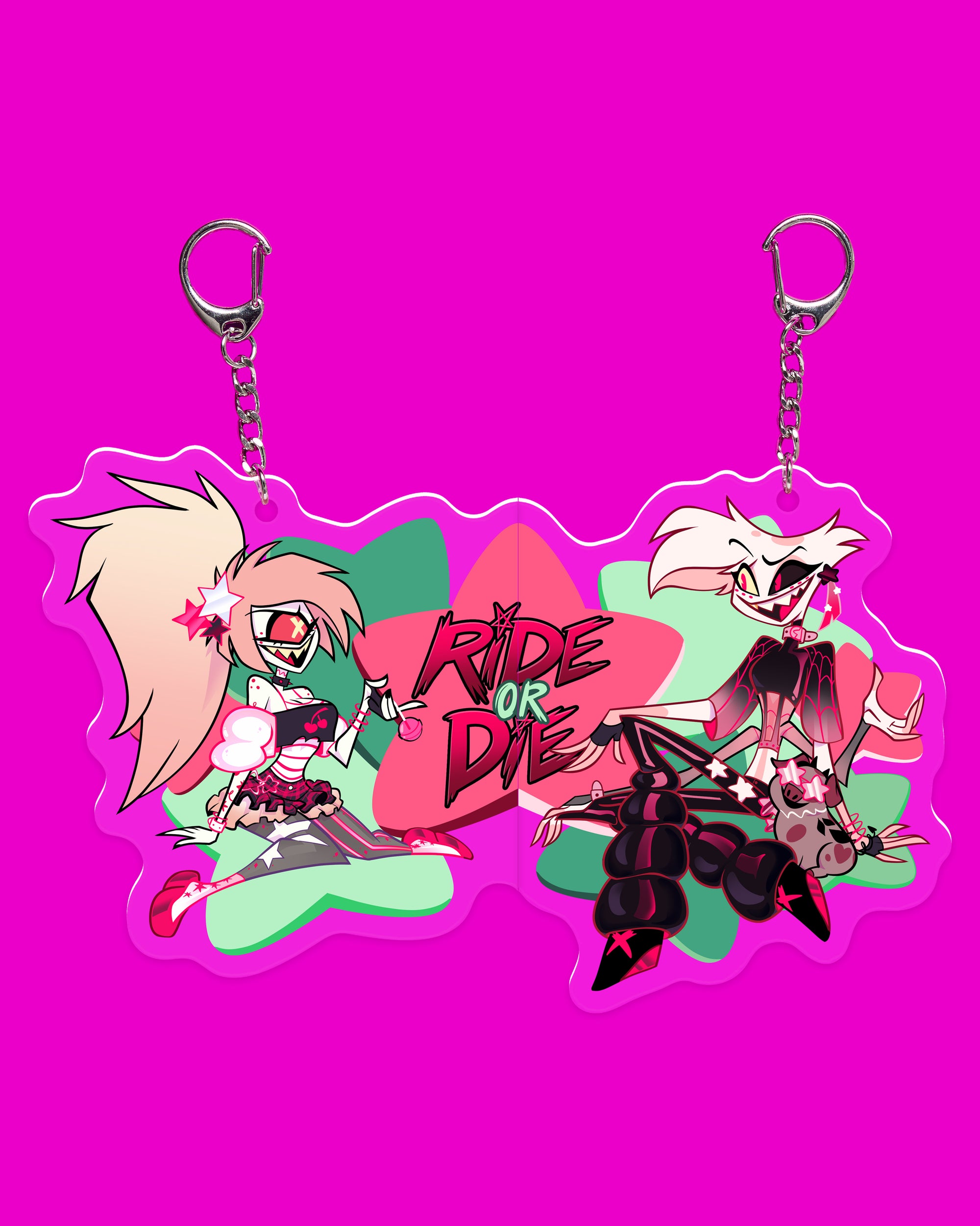 Angel Dust & Cherri Bomb BFF Keychain | Hazbin Hotel