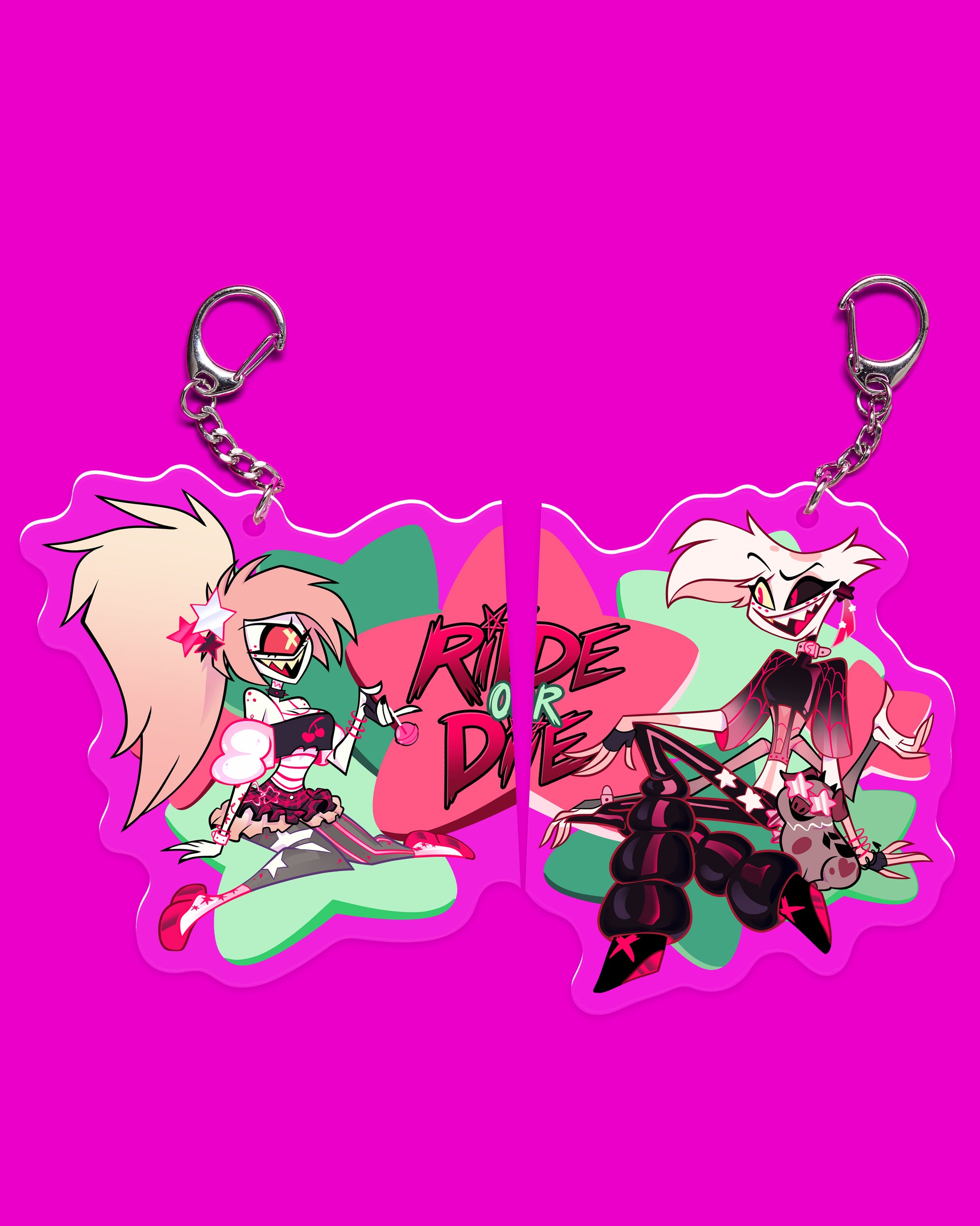 Angel Dust & Cherri Bomb BFF Keychain | Hazbin Hotel