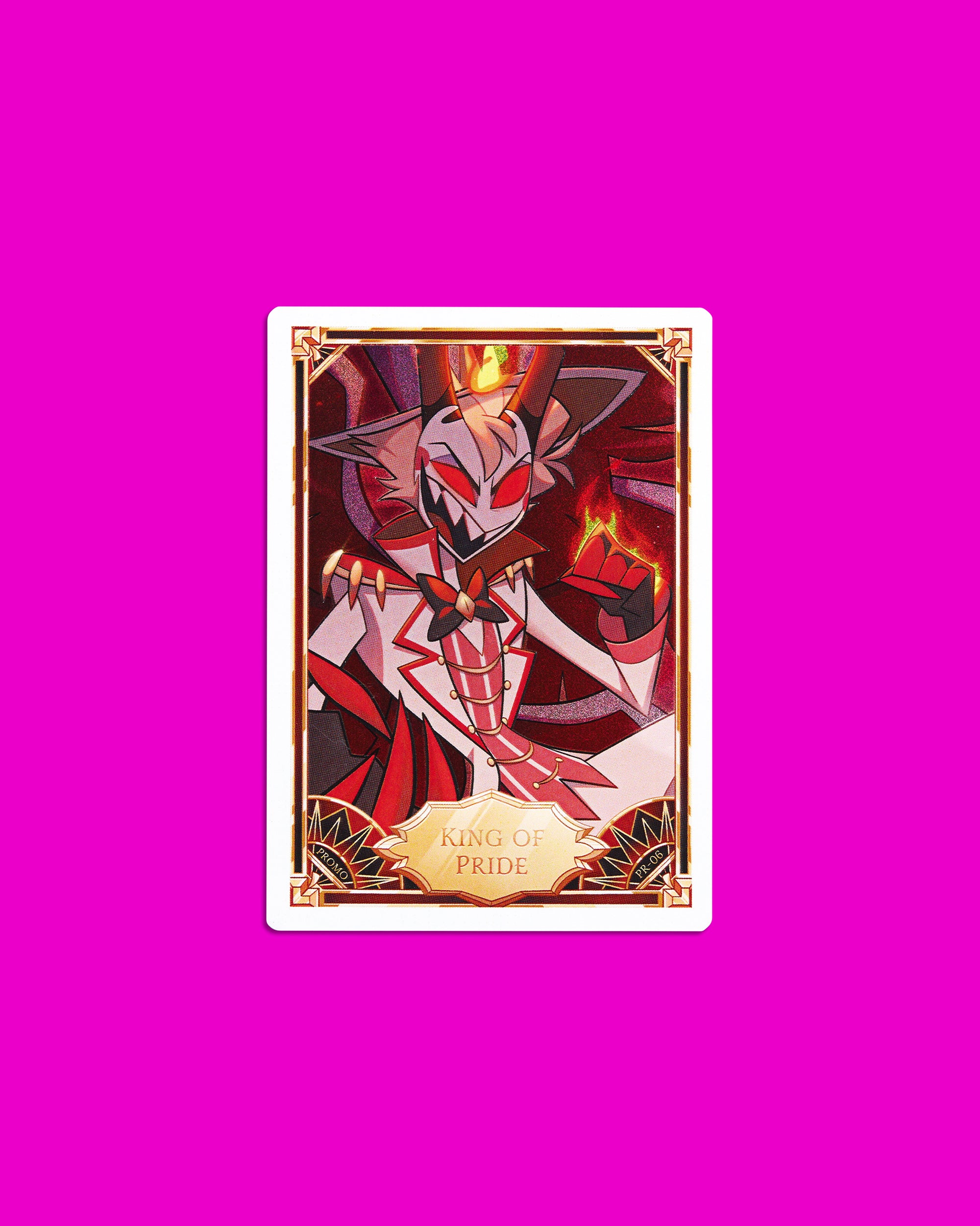 hazbin hotel ultra rare cards Hazbin Hotel Trading Cards King of Pride Cracked Ice Promo Card (PR-06